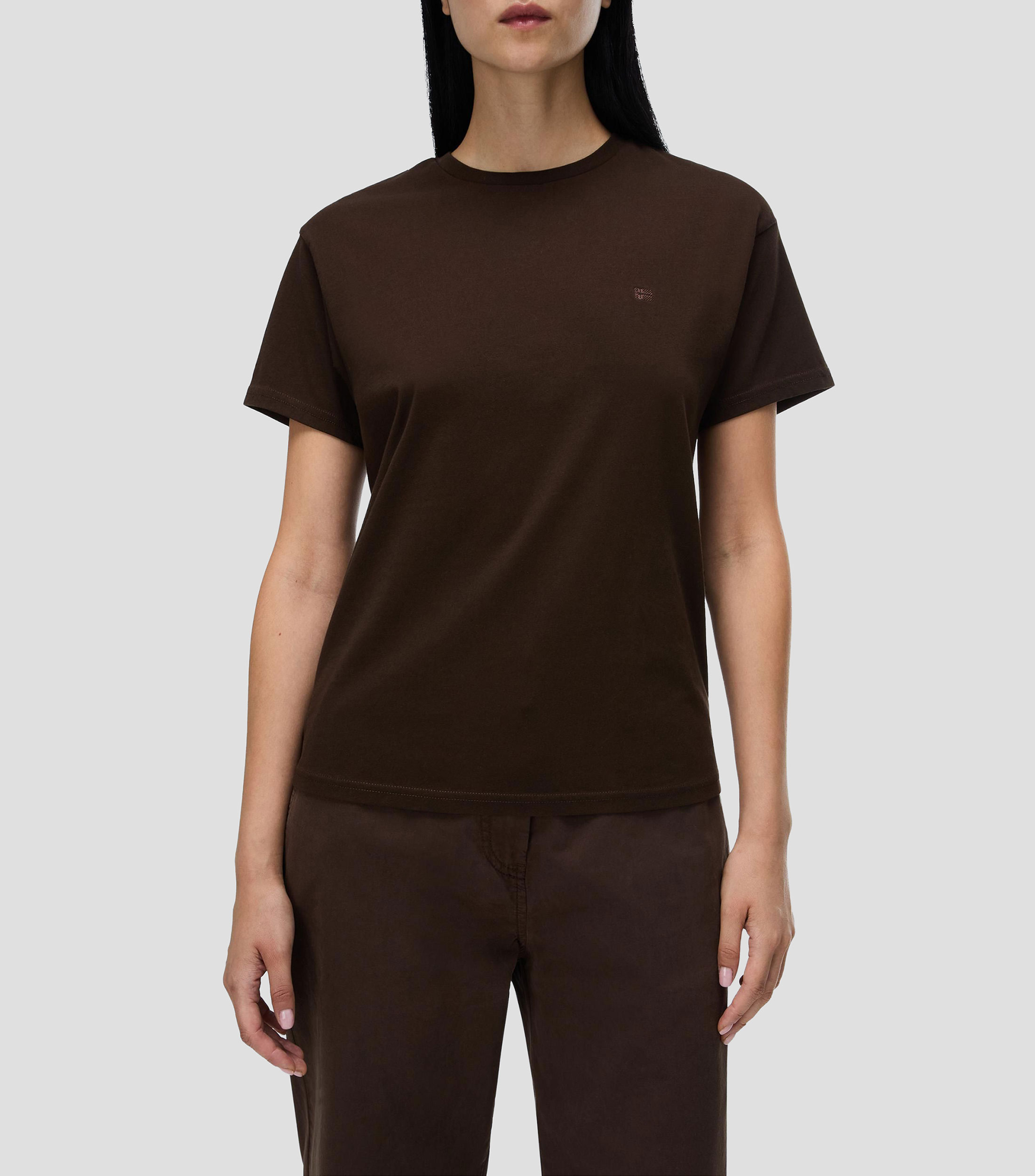 Playera cuello redondo manga corta Aurora lisa Mujer